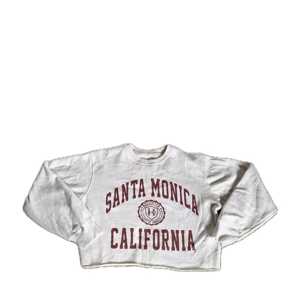 Hollister Cropped Santa Monica Pullover – Women’s Small | Raw Hem, Lightweight